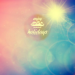 Summer holidays sunset with defocused lights.