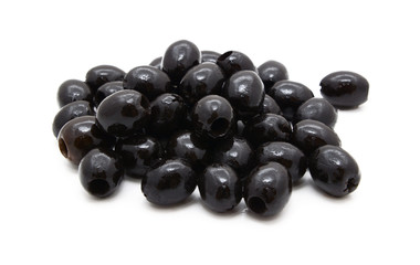 Pitted black olives in oil