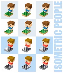 block isometric cartoon character