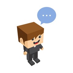 block isometric cartoon character