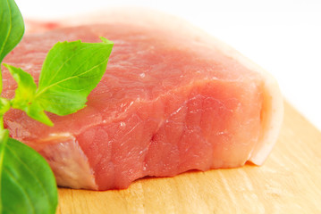 Fresh pork meat on a cutting board