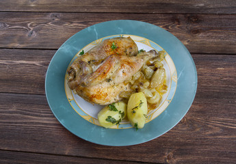 Poulet aux oignons