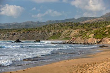 Coast of Akamas peninsula on Cyprus