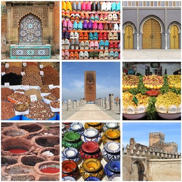 Morocco landmarks collage