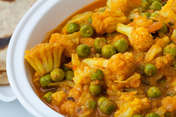 cauliflower curry with chapati