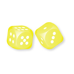 Yellow dice vector