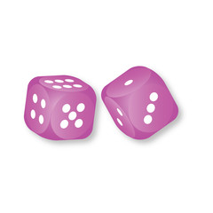 Pink dice vector