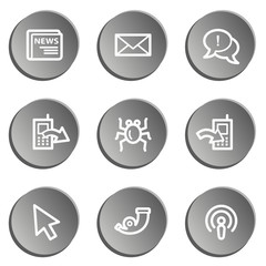 Internet  web icon set 2, grey stickers set