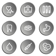 Medicine  web icon set 1, grey stickers set