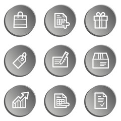 Shopping web icon set 1 , grey stickers set
