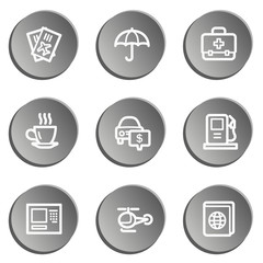 Travel  web icon set 4,  grey stickers set