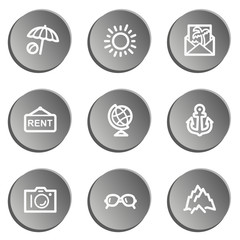 Travel  web icon set 5,  grey stickers set