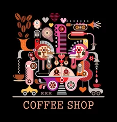 Washable wall murals Abstract Art Coffee Shop