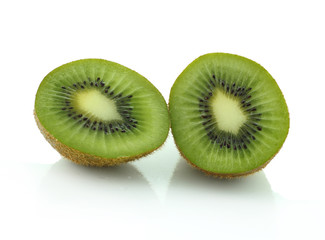 Slide of Kiwi fruit isolated on white background