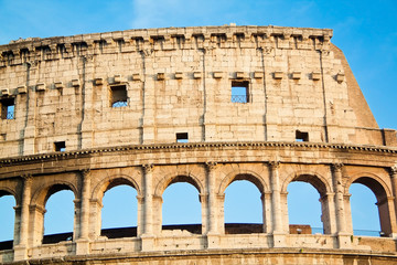 Obraz premium Close up view of the Coliseum. Rome Italy.