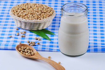 soy milk with soy beans