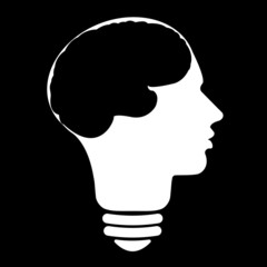 Bulb human head symbol, vector