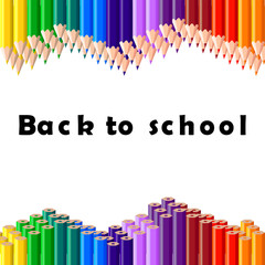Back to school, colorful pencil, background, vector