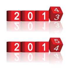 cube passing years 2013-2015, vector