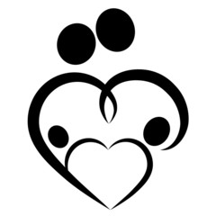 Fototapeta premium Famili heart, symbol - vector