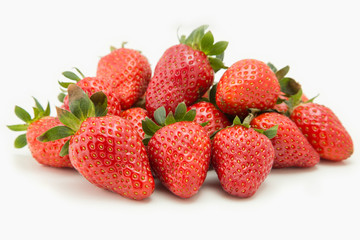 pile of strawberry close-up isolated