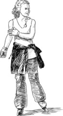 woman on roller skates