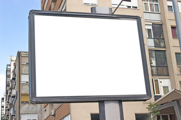 Blank billboard in a city