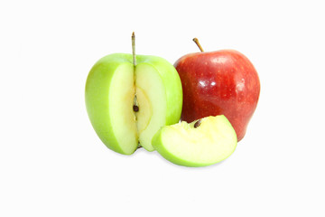 Apple on white background