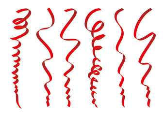 Set of red ribbons design