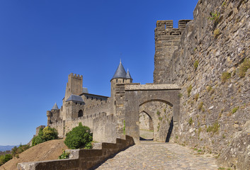 Fototapeta na wymiar La Porte de Aude in Carcassonne - France