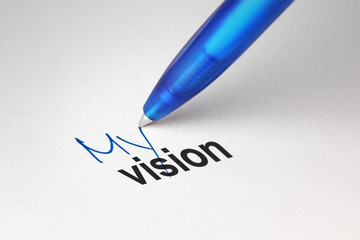 My vision, written on white paper