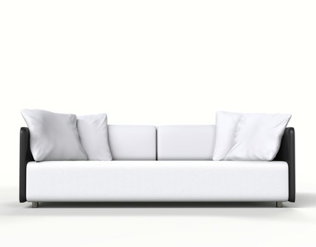 Modern sofa shot on white background