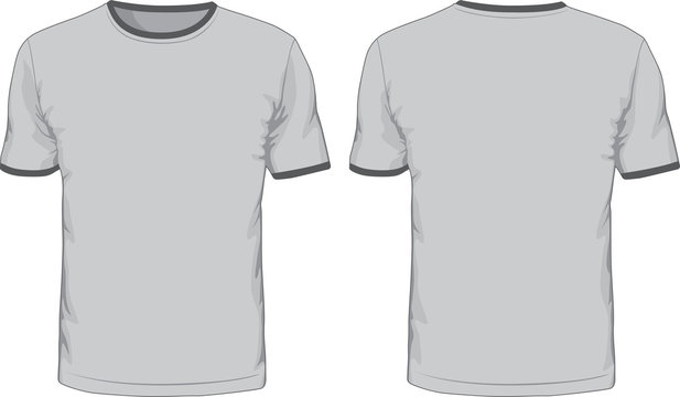 gray t shirt back and front