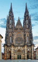 St. Vitus cathedral in Prague Castle in Prague - obrazy, fototapety, plakaty
