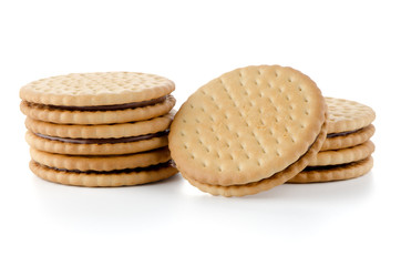 Sandwich biscuits with chocolate filling