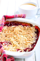 Fruit and almond crumble