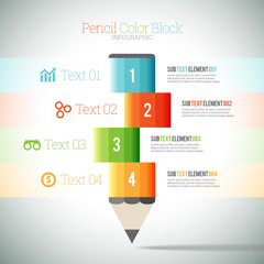 Pencil Color Block Infographic
