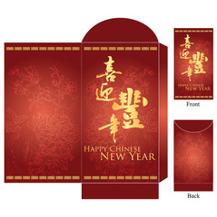 various size of chinese lunar new year red packet 