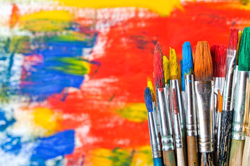 Obraz premium Paints and brushes