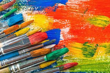 Obraz premium Paints and brushes