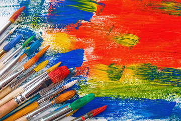 Obraz premium Paints and brushes