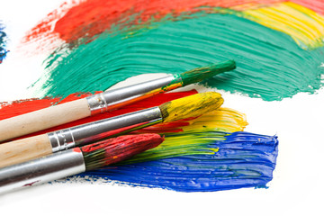 Fototapeta premium Paints and brushes