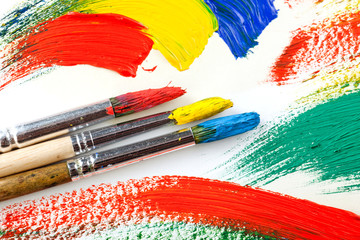 Obraz premium Paints and brushes