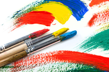 Obraz premium Paints and brushes