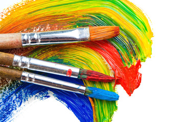 Paints and brushes