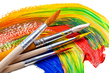Paints and brushes