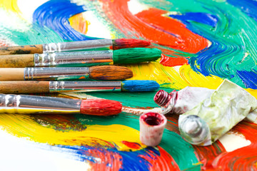 Obraz premium Paints and brushes