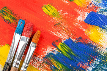 Obraz premium Paints and brushes