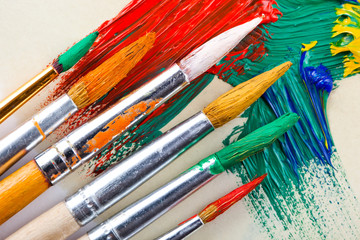 Obraz premium Paints and brushes