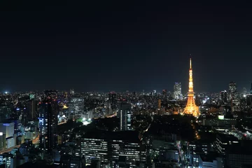 Fotobehang top view of Tokyo cityscape at night © geargodz